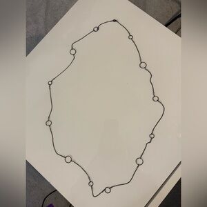 Long 48” Dark Gun Metal or Black Chain Necklace